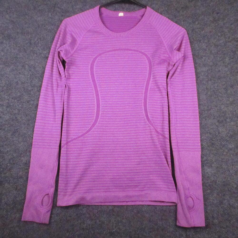 Lululemon Swiftly Tech Shirt Womens 4 Pink Long Sleeve Thumbholes Yoga
